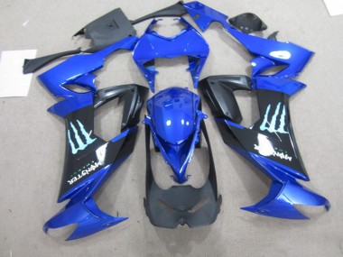 Black Blue Monster 08-10 ZX10R Motorcycle Fairings