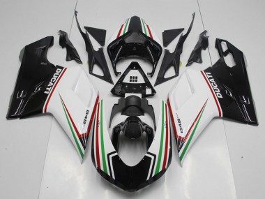 Black Green and White 07-14 Ducati 848 1098 1198 Motorcycle Fairings