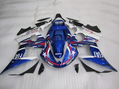 Blue White Motul Fiat 03-05 YZF R6 Motorcycle Fairings