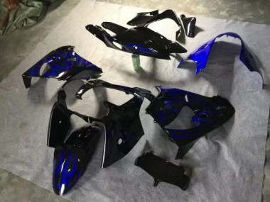 Glossy Black Blue Flame 00-01 ZX9R Motorcycle Fairings