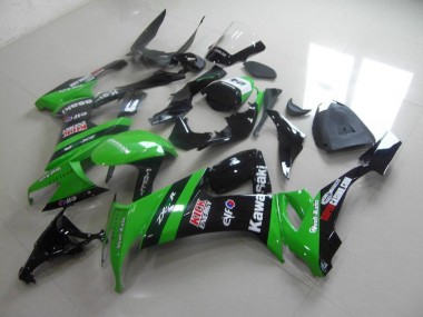 Green Black Kick 08-10 ZX10R Motorcycle Fairings