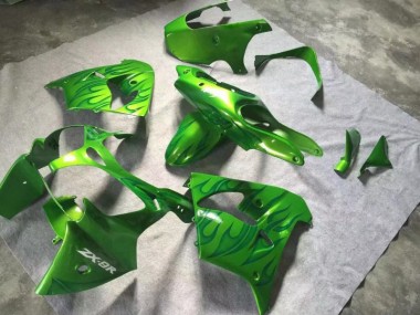 Green Green Flame 00-01 ZX9R Motorcycle Fairings