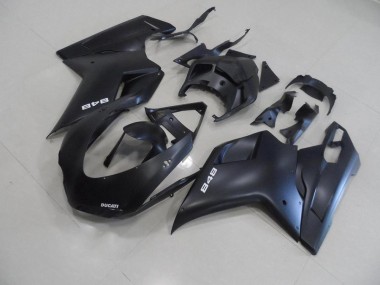Matte Black with White 848 07-14 Ducati 848 1098 1198 Motorcycle Fairings