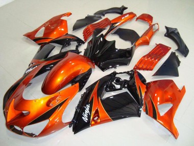 Orange Black 06-11 ZX14R ZZR1400 Motorcycle Fairings