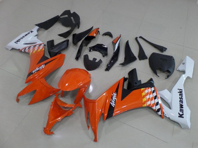 Orange and White 08-10 ZX10R Motorcycle Fairings Orange and White 08-10 ZX10R Motorcycle Fairings