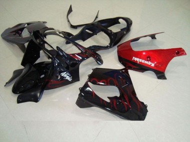 Red Flame 00-01 ZX9R Motorcycle Fairings