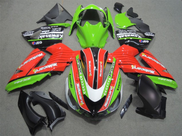 Red Green Motocard 06-11 ZX14R ZZR1400 Motorcycle Fairings Red Green Motocard 06-11 ZX14R ZZR1400 Motorcycle Fairings