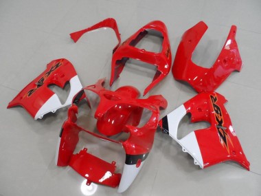 Red and White 00-01 ZX9R Motorcycle Fairings