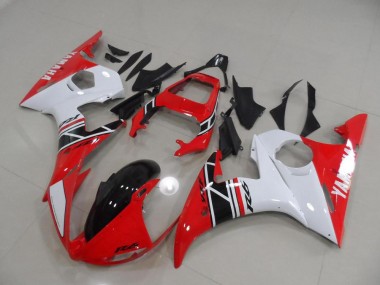 Red and White and Black 03-05 YZF R6 Motorcycle Fairings