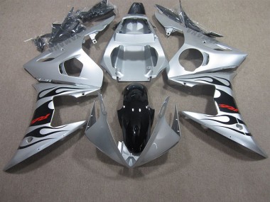 Silver Black Red Decal 03-05 YZF R6 Motorcycle Fairings