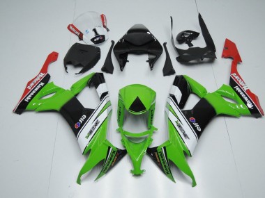 White Black and Green 08-10 ZX10R Motorcycle Fairings