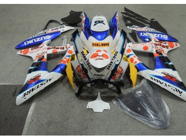 White Blue Dark Dog 08-10 GSXR 600 Motorcycle Fairings
