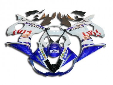 White Blue Fiat Motul Dunlop 03-05 YZF R6 Motorcycle Fairings
