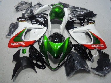 White Green Makita 08-19 GSXR 1300 Hayabusa Motorcycle Fairings