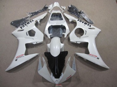White with Black Decal 03-05 YZF R6 Motorcycle Fairings